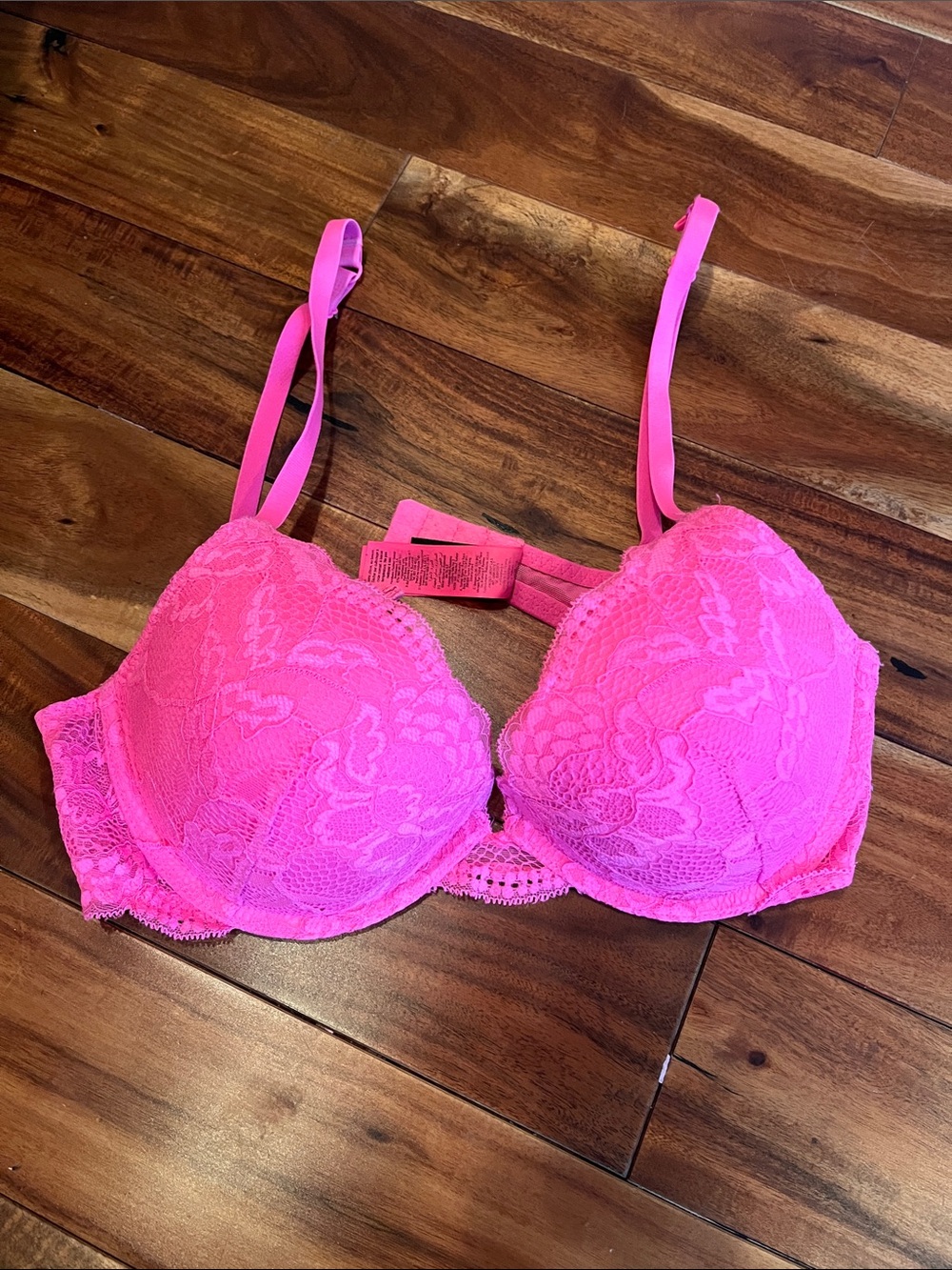 La SENZA Hot Pink Lace Push-Up Bra